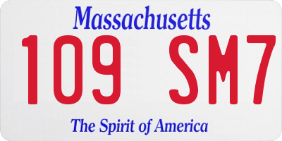MA license plate 109SM7