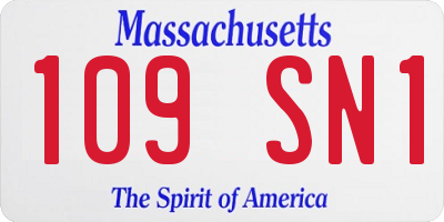 MA license plate 109SN1