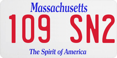MA license plate 109SN2