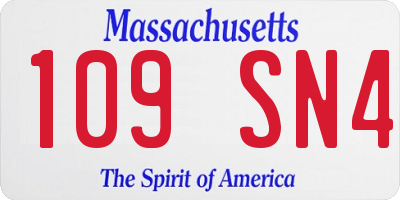 MA license plate 109SN4