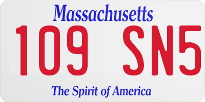 MA license plate 109SN5