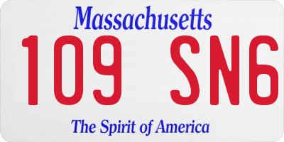MA license plate 109SN6