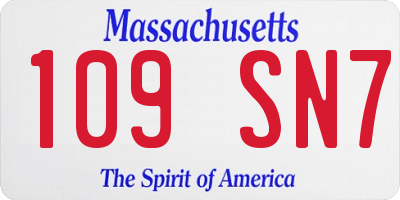 MA license plate 109SN7