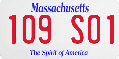 MA license plate 109SO1
