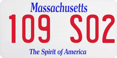 MA license plate 109SO2