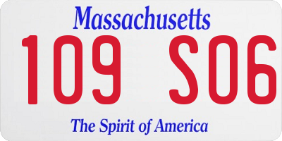 MA license plate 109SO6