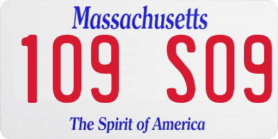 MA license plate 109SO9