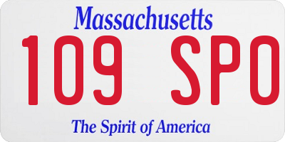 MA license plate 109SP0