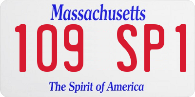 MA license plate 109SP1