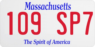 MA license plate 109SP7