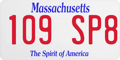 MA license plate 109SP8