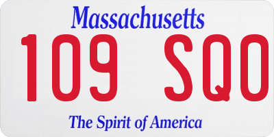 MA license plate 109SQ0
