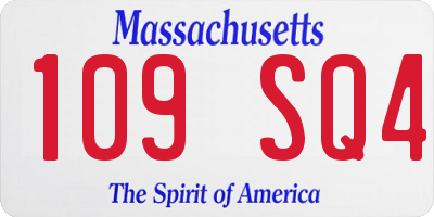 MA license plate 109SQ4