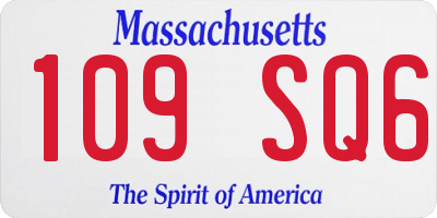 MA license plate 109SQ6