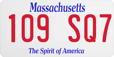 MA license plate 109SQ7