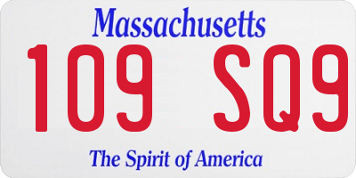 MA license plate 109SQ9
