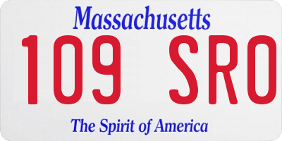 MA license plate 109SR0