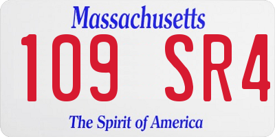MA license plate 109SR4