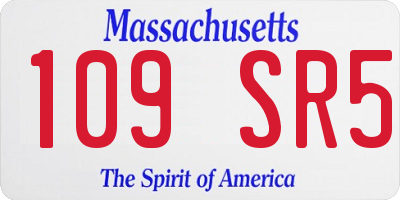 MA license plate 109SR5