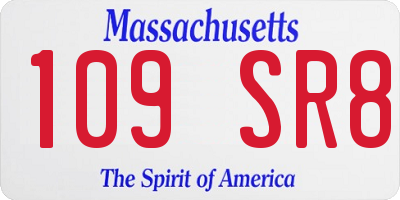 MA license plate 109SR8