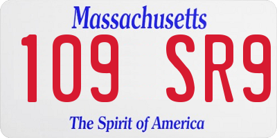 MA license plate 109SR9