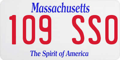 MA license plate 109SS0