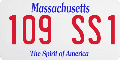 MA license plate 109SS1