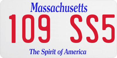 MA license plate 109SS5