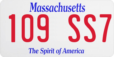MA license plate 109SS7