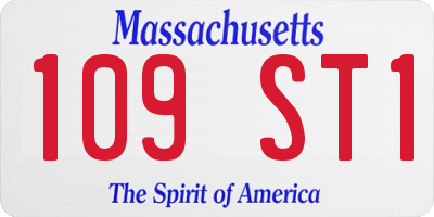 MA license plate 109ST1