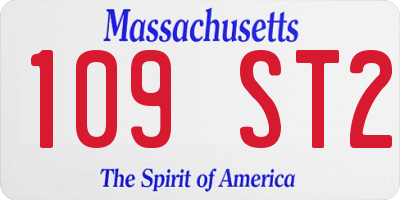 MA license plate 109ST2
