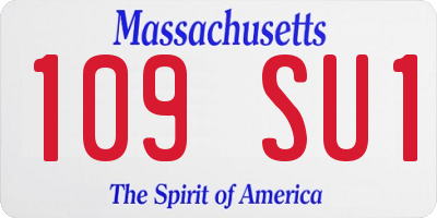 MA license plate 109SU1