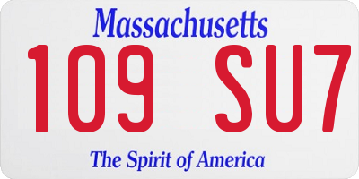 MA license plate 109SU7