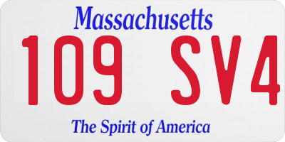 MA license plate 109SV4