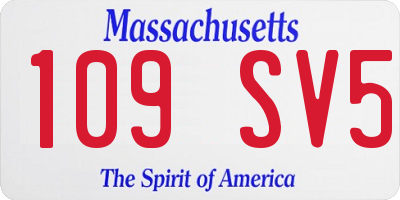MA license plate 109SV5