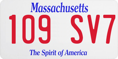 MA license plate 109SV7