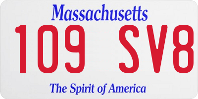 MA license plate 109SV8
