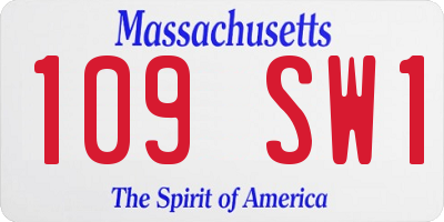 MA license plate 109SW1