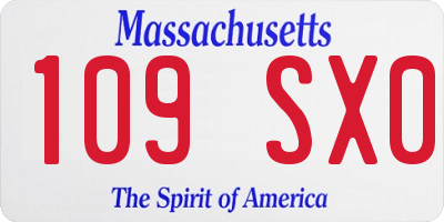 MA license plate 109SX0