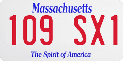 MA license plate 109SX1