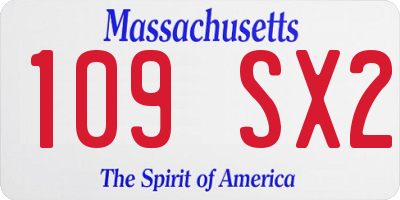 MA license plate 109SX2