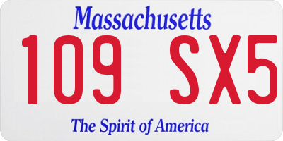 MA license plate 109SX5
