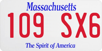 MA license plate 109SX6