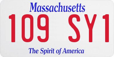 MA license plate 109SY1