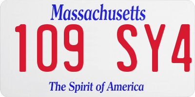 MA license plate 109SY4