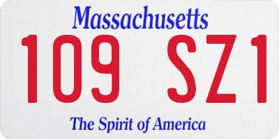 MA license plate 109SZ1