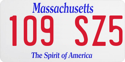 MA license plate 109SZ5