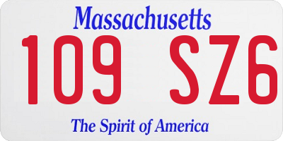 MA license plate 109SZ6