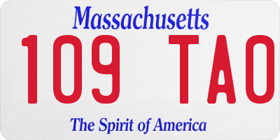 MA license plate 109TA0