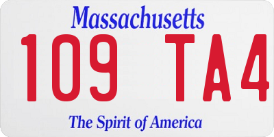 MA license plate 109TA4